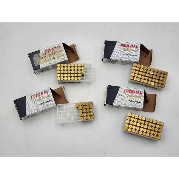 4 Boxes (2 Full) of Federal Gold Medal .22 Cal Long Rifle Ammunition