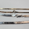 Image 2 : Two Sterling Silver Herringbone Necklaces Gold-Tone and Silver-Tone - TW: 21.7g