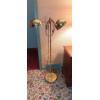 Image 1 : Twin Light Adjustable Brass Reading Lamp As Shown -  Flexible Arms - Sockets Need Tightening