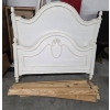 Image 1 : Beautiful White Wood 57'' Wide & 53'' Tall Headboard, 57'' Wide & 37'' Tall Footboard With Side And 