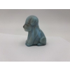 Image 1 : Degenhart Glass Dog Figurine - Blue Marbleized - ~2.5 inches