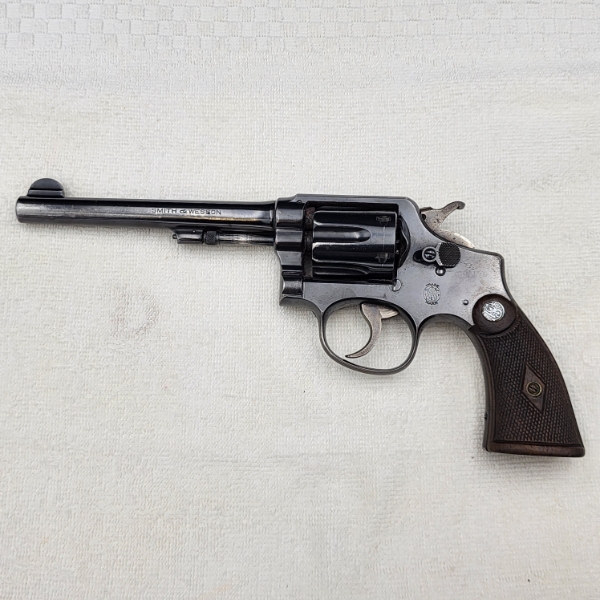 Smith & Wesson .38 S&W Special Revolver – 6" Barrel – Wood Grips