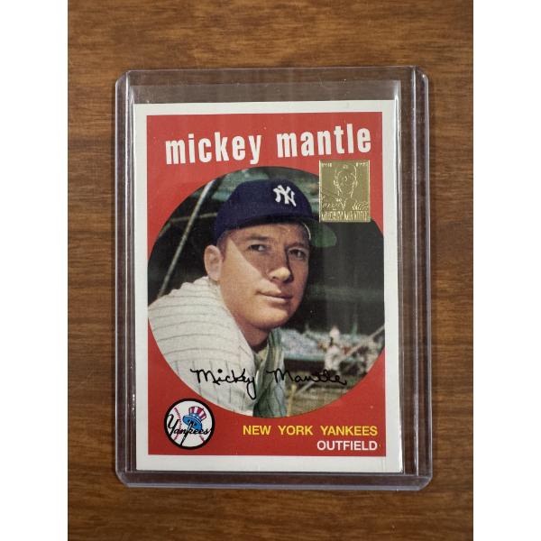 1959 Topps Mickey Mantle New York Yankees Archive Baseball Card - Mint Condition