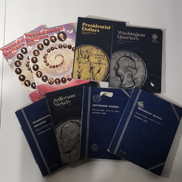 Eight Assorted U.S. Coin Storage Books - Empty