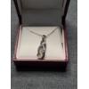 Image 4 : Stunning Sterling Silver Necklace & Diamond Pendant By Helzburg Diamonds - 3.5 Grams - About 20"