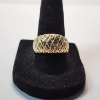 Image 1 : 14K Yellow Gold Domed Basketweave Pattern Ring - Size 8.5 - TW: 4.4g