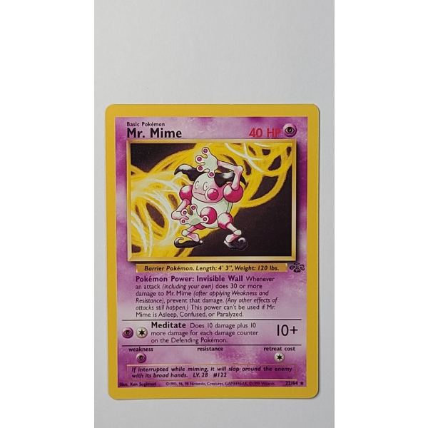 1999 Mr.Mime #22/64 (Non-Holo) Rare Pokemon Trading Card From The Jungle Set - Near Mint