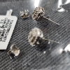 Image 6 : Beautiful Sterling Silver Bridge Diamond Earring Set Featuring 1/10 CTTW Diamonds ~ Weighs 2 Grams T