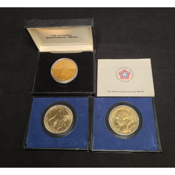 (3) Assorted National Bicentennial Commemorative Medals 