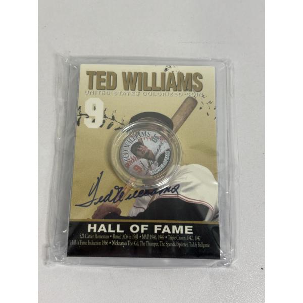 Ted Williams U.S. Colorized Coin - Officially Authorized - Certificate of Authenticity - Hall of Fam