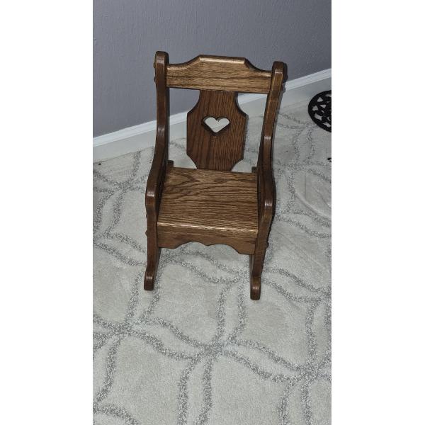 PICKUP IN NORTHFIELD - Nice Wooden Doll Or Decorative Rocking Chair  16" Tall At Back - See Pics