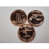Image 1 : 3 - 1 AVDP Ounce .999 Fine Copper Rounds: 9/11, Colt 45, & M16 Rifle Designs (3 oz Total) Mint Cond.