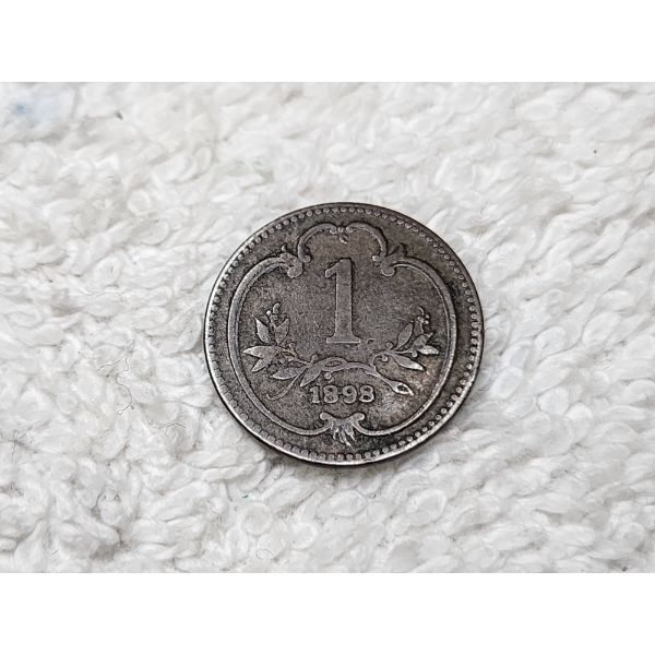 1898 Austrian 1 Heller Coin in Great Condition ~ OVER 100 YEARS OLD!