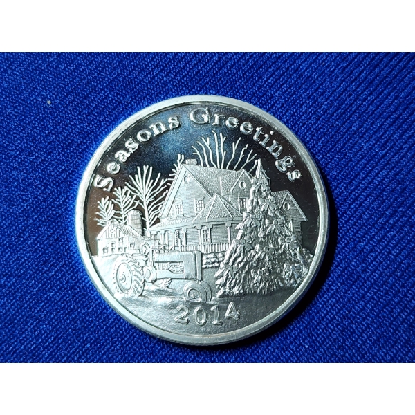2014 Season Greetings Silver Round - 1 Troy oz .999 Fine Silver 