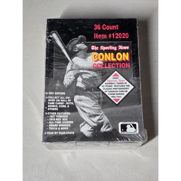 1991 Mega Cards "The Sporting News" Conlon Collection Baseball Cards (36) - SEALED