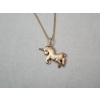 Image 2 : Beautiful 14K Gold Necklace with Unicorn Pendant 16in Total Weight: 1.8g