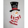 Image 1 : Merry Christmas Snowman Metal Hanging Sign - 19in Tall