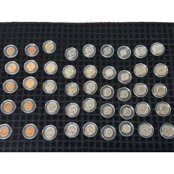 Unique Coin Collection Of Various Sizes And Face Values, 45 Coins - Mint Condition