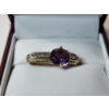 Image 2 : 14K Gold Pendant with Diamonds and Large Amethyst-Colored Stone Total Weight 2.9g