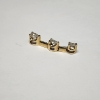 Image 2 : 14K Gold Pendant with 3 Diamonds - Total Weight: 0.8g