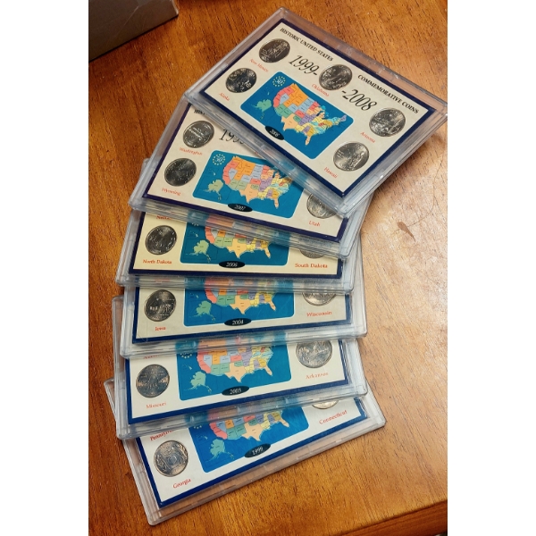 6 Slabbed Sets US 50 State Quarters Uncirculated - 1999, 2003, 04, 06, 07, 08   $7.50 Face