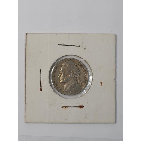 United States 1947 Jefferson Nickel With Mint Die Break On Reverse