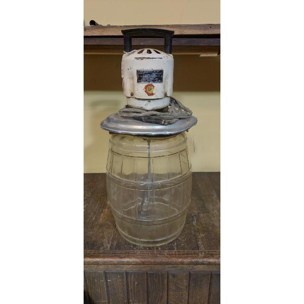 Vintage Electric Motorized  21" x 9.5"  Glass Churn - See Pics