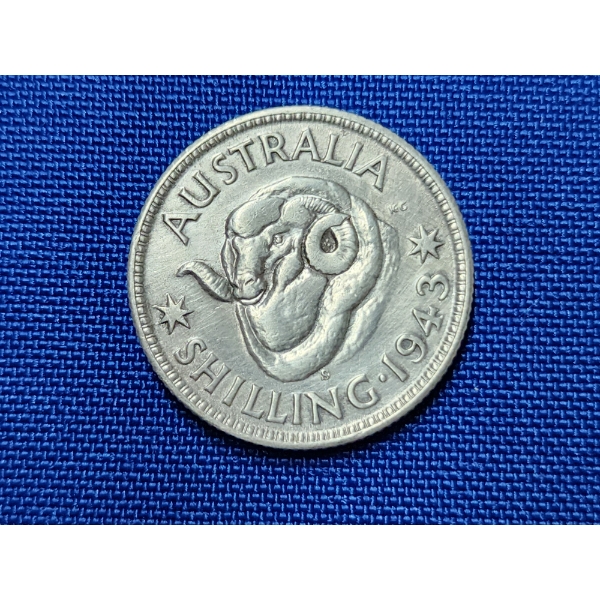 Beautiful Sterling Silver 1943 Australia Schilling Coin in Mint State Condition ~ ASW: 0.168 Oz