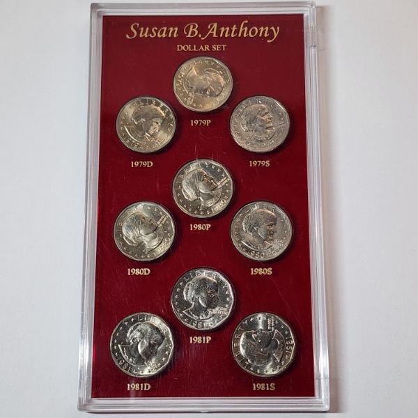 Susan B. Anthony Dollar Set: 1979, 1980, 1981 D/P/S  - FV: $9.00