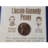Image 2 : 1973 Uncirculated Lincoln-Kennedy Collector's Commemorative Penny w/ Info Card 