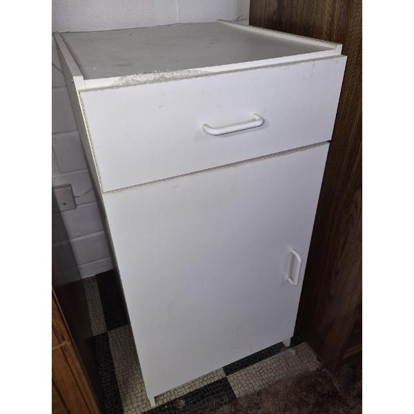 PICKUP IN CANTON - SMALL ONE DRAWER LAMINATE STORAGE CABINET W DOOR & SHELF BELOW