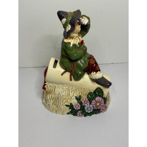  Wizard of Oz Scarecrow Ceramic Coin Bank produced by Enesco 1999 - ~9" Tall
