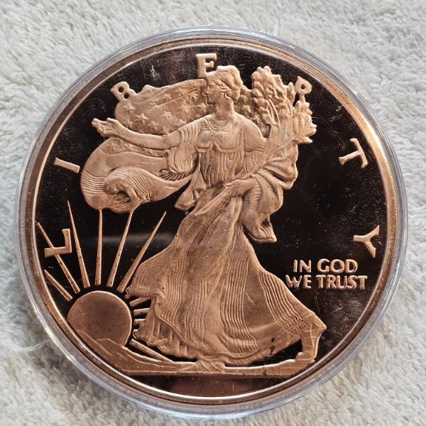 5 oz Walking Liberty .999 Fine Copper Round
