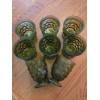 Image 1 : PICKUP IN CANTON - Set Of 8 Vintage Indiana Glass "Whitehall" Avocado Footed Water Glasses