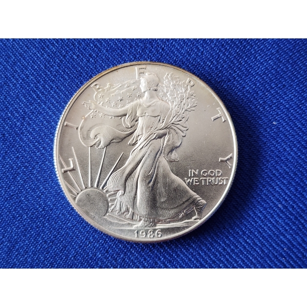 1986 Silver American Eagle $1 Coin - 1 oz .999 Fine Silver