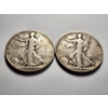 Image 2 : Two Walking Liberty 90% Silver Half Dollars ~ 1945 & 1947 ~ $1.00 Face Value