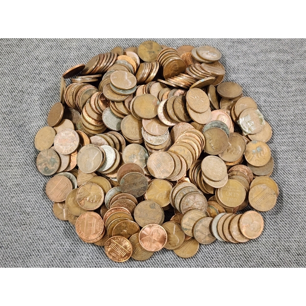 HUGE 1190 GRAM ASSORTMENT of UNSEARCHED United States Pennies Including Wheats & Coppers! ~ 