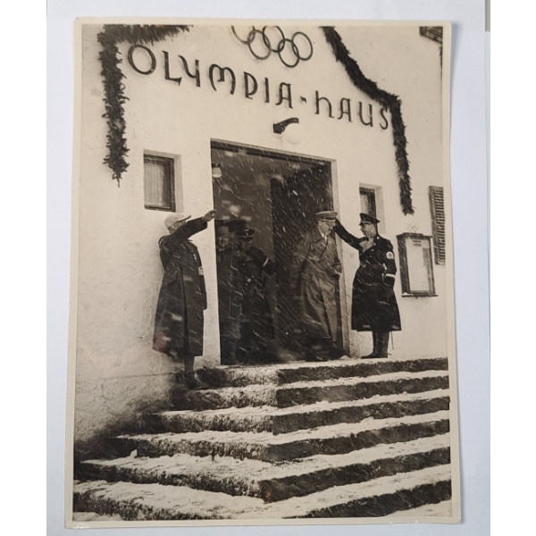 Authentic Vintage Adolf Hitler Olympia-Haus IV Winter Olympic Games 9"x7" Photograph
