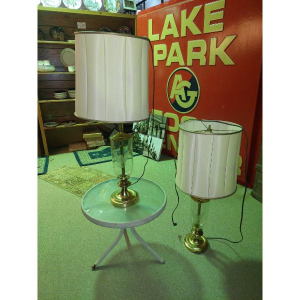 Pair Of Vintage Table Lamps 34" Tall As Shown