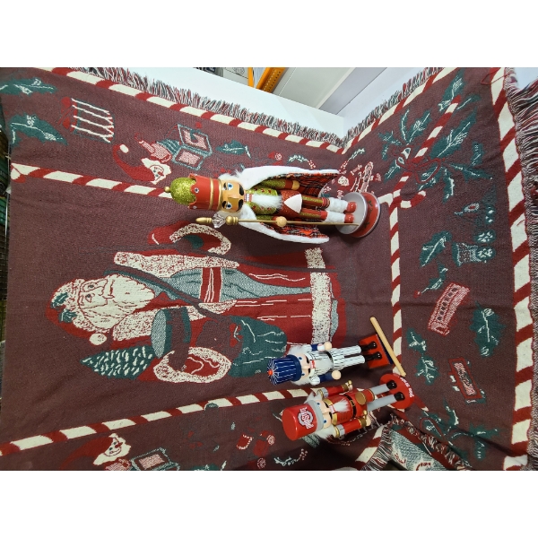 Christmas Blanket - 3 Nutcrackers - Sports Nutcrackers - Baseball & Ohio State - Gorgeous Nutcracker