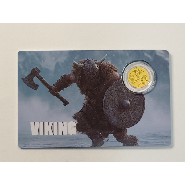 Republic of Liberia 2026 $12 VIKING 1/1000 Oz .9999 Gold Coin In Assay Card
