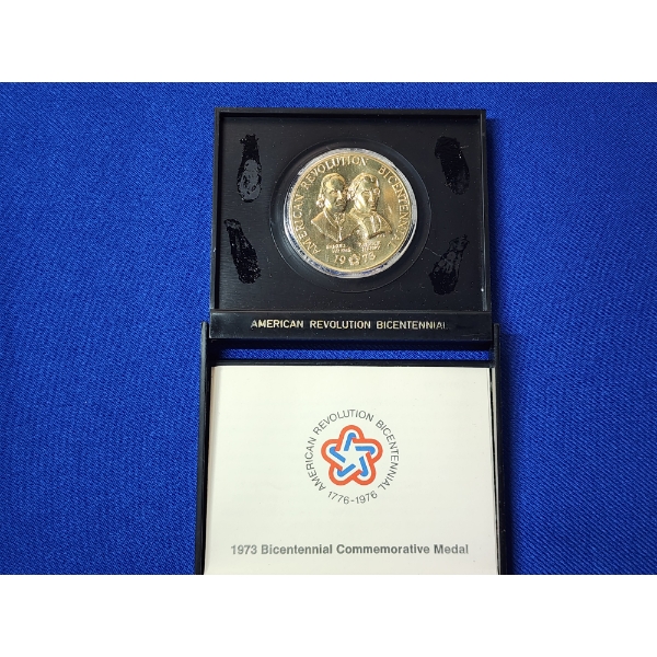American Revolution Bicentennial Medal with Display Case - Samual Adams/Patrick Henry