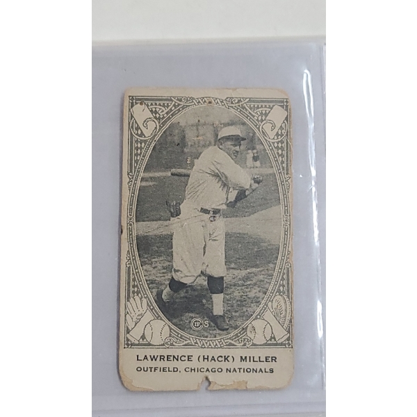 Vintage 1922 E120 American Caramel Baseball Card FT Lawrence "Hack" Miller From The Chicago Cubs