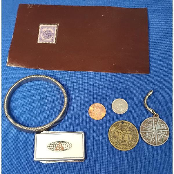 Vintage Barlow Pocket Knife/Money Clip, 19th Century Token Celluloid Starch Token & More