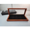 Image 1 : Wooden Glass-Top Coin Display/Storage Box - Holds 4 Standard Slabs
