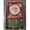 Image 1 : New! Coca Cola Wall Clock And Three Glass Coca Cola Mugs With Handles
