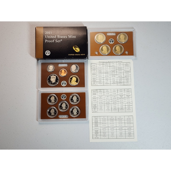 2011-S United States Mint Proof Set with Original Box and Certificate of Authenticity