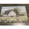 Image 2 : Beautiful Barn in Flower Field Canvas Photo - 24x36" 