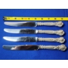 Image 4 : x4 Gorham Chantilly Sterling Handle / Stainless Blade Knives Weight: ~255g
