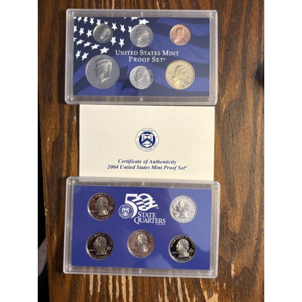 2004 U.S. Mint Proof Set - FV $2.96 - 90% Silver Includes the dime, half dollar, Florida quarter, Io